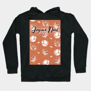 Foxes orange background Christmas card Hoodie